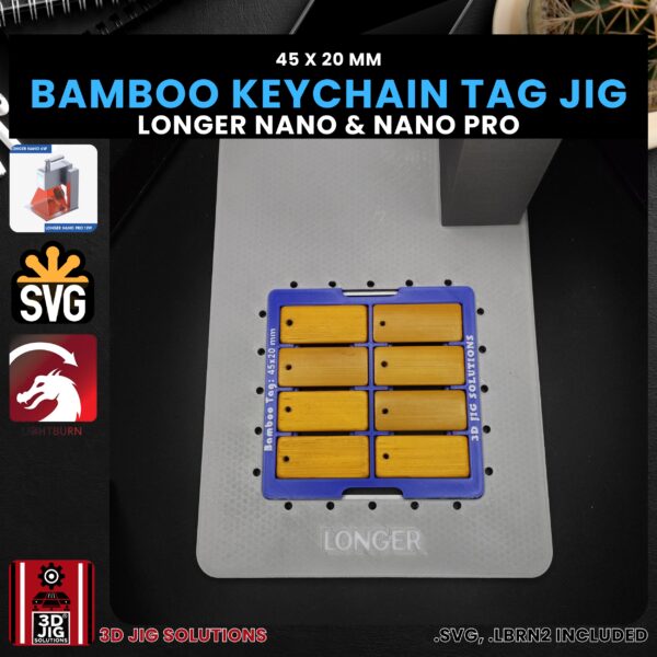 Longer Nano Pro Laser Jig for Bamboo Keychains, Wood Name Plates & Snack Alignment - Image 2
