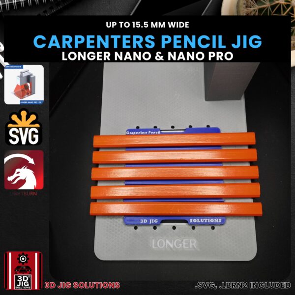 Longer Nano Pro Laser Jig for Carpenter's Pencils - Builder's Pencil Template - Image 2