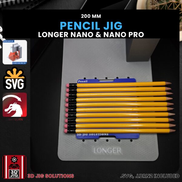 Longer Nano Pro Laser Jig for Pencils - Hexagon Laserable School Pencil Template - Image 2