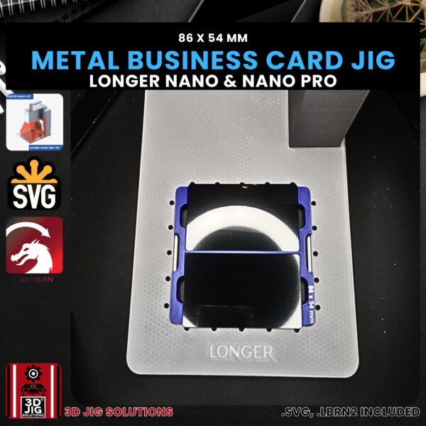 Longer Nano Pro Laser Jig for Metal Business Cards - Anodized Aluminum Card Template - Image 3