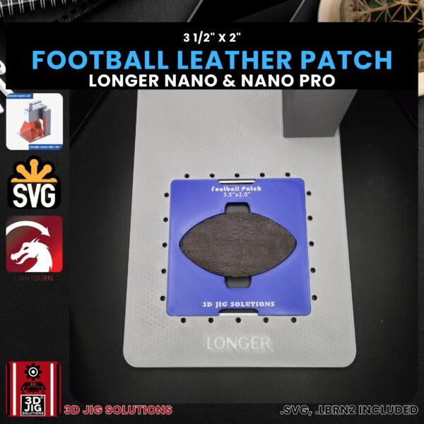 Longer Nano Pro Laser Jig for Football Leather Hat Patches - Laserable Leatherette Template - Image 2