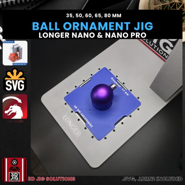 Longer Nano Pro Laser Jig for Ball Ornaments - Christmas Ornament Alignment (Various Sizes) - Image 5