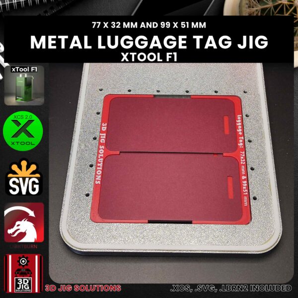 xTool F1 Laser Jig for Metal Luggage Tags - Aluminum Tags Template - Image 5