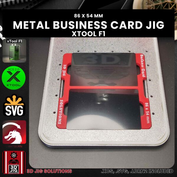 xTool F1 Laser Jig for Metal Business Cards - Anodized Aluminum Cards - Image 4