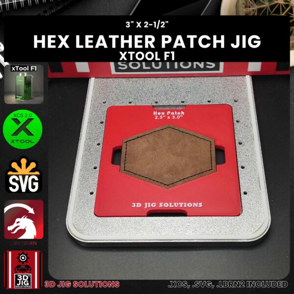 xTool F1 Laser Jig for Hex Leather Hat Patches - Laserable Leatherette Template - Image 3