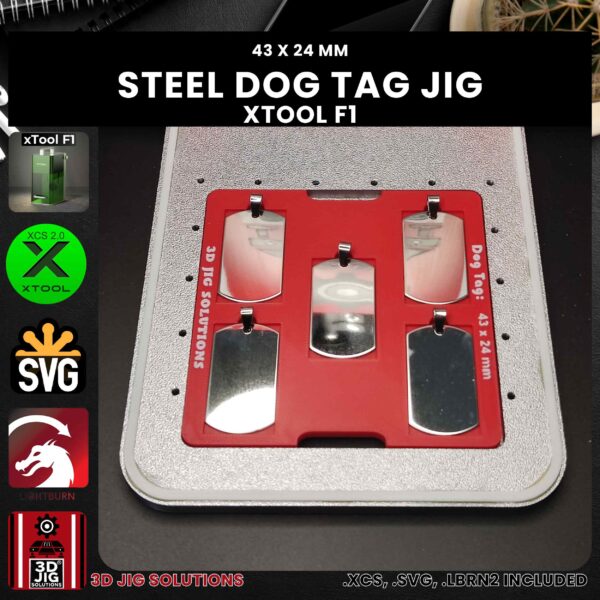 xTool F1 Laser Jig for Dog Tags - Stainless Steel Military Tag Template - Image 4
