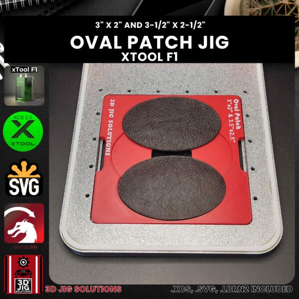 xTool F1 Laser Jig for Oval Leather Hat Patches - Laserable Leatherette Template - Image 3