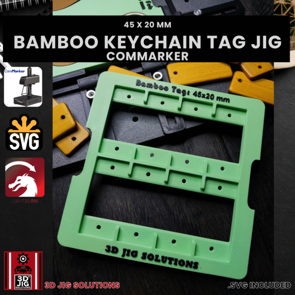 ComMarker Laser Jig for Bamboo Keychains Tags & Name Plates - Bamboo Snacks Template - Image 4