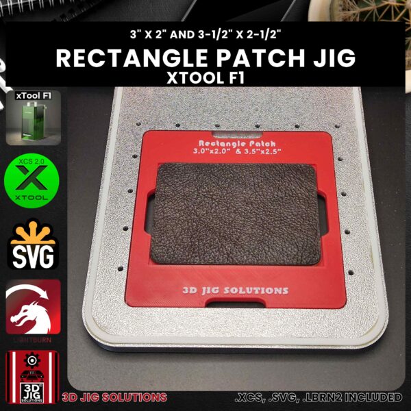 xTool F1 Laser Jig for Rectangle Leather Hat Patches - Laserable Leatherette Template - Image 2