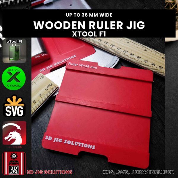 xTool F1 Laser Jig for Wood Rulers - School Ruler Template - Image 4
