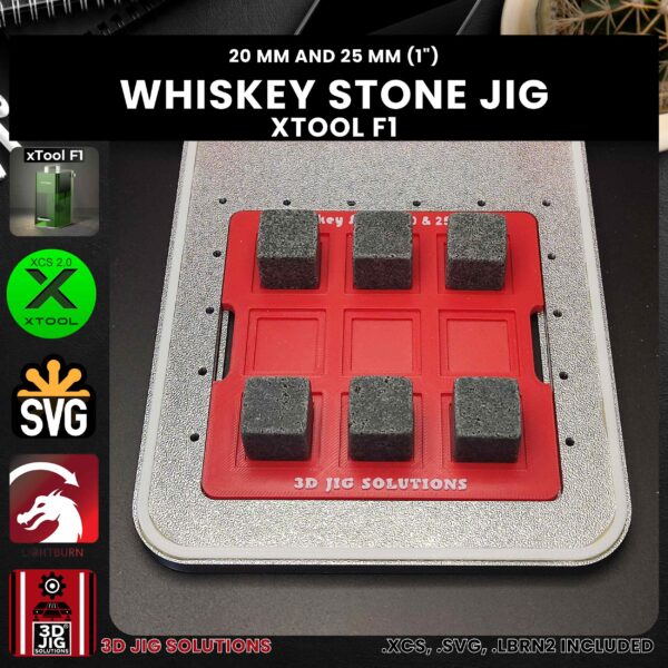 xTool F1 Laser Jig for Whiskey Stones - Drinks & Shots Ice Cube Template - Image 3