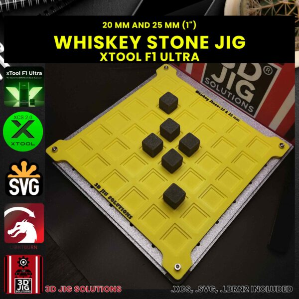 xTool F1 Ultra Laser Jig for Whiskey Stones - Drinks & Shots Ice Cube Template - Image 3