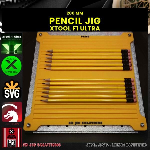 xTool F1 Ultra Laser Jig for Pencils - Hexagon Laserable School Pencil Template - Image 2