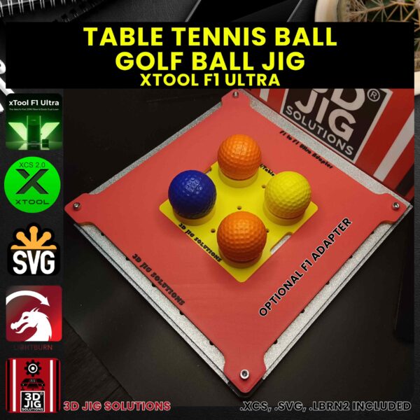 xTool F1 Ultra Laser Jig for Golf Balls - Table Tennis (Ping Pong) Ball Template - Image 4