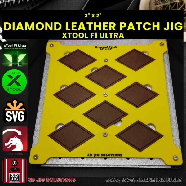 xTool F1 Ultra Laser Jig for Diamond Leather Hat Patches - Laserable Leatherette Template - Image 3