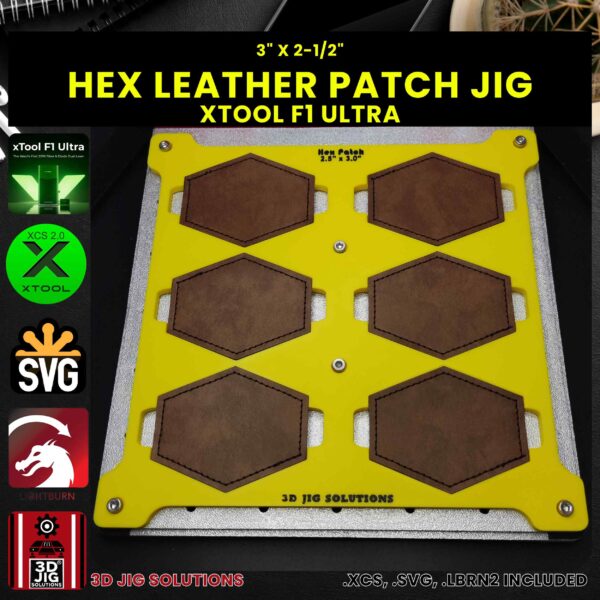 xTool F1 Ultra Laser Jig for Hex Leather Hat Patches - Laserable Leatherette Template - Image 2