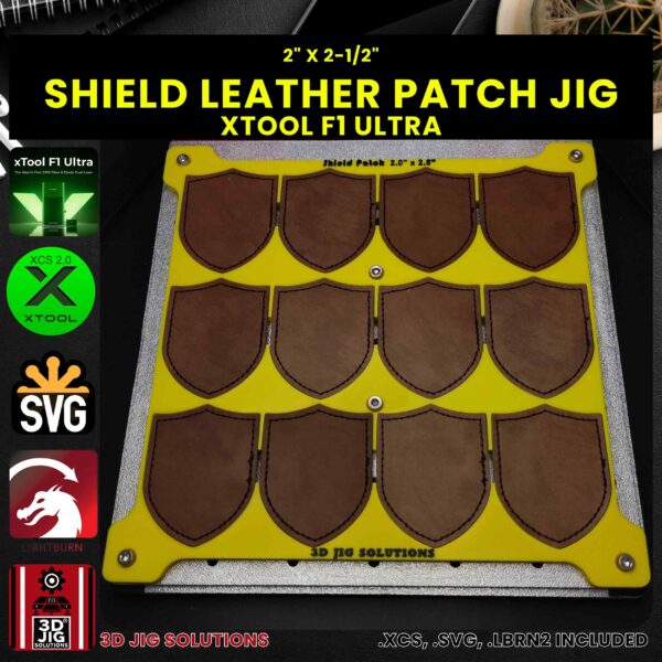 xTool F1 Ultra Laser Jig for Shield Leather Hat Patches - Laserable Leatherette Template - Image 2