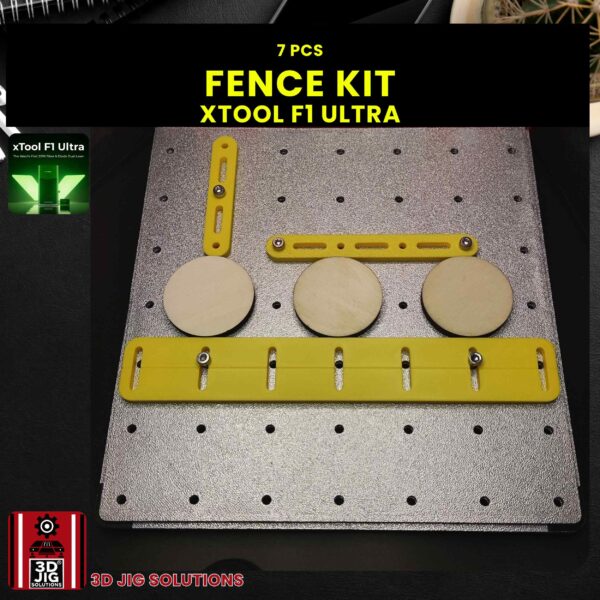 xTool F1 Ultra 7-Piece Laser Engraving Fence Set - Fixed, Adjustable & 90° Corner Fixtures - Image 3