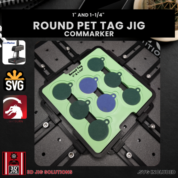 ComMarker Laser Jig for Round Pet Tags - Metal Pet ID Tag Template - Image 3