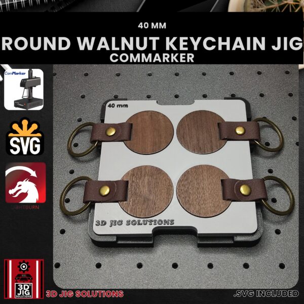 ComMarker Laser Jig for Round Walnut Keychains - Wood Keychain Template - Image 2