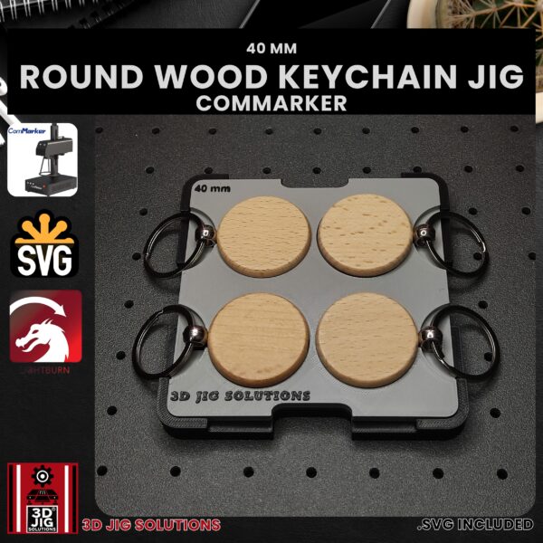 ComMarker Laser Jig for Round Bamboo Keychains - Wood Keychain Template - Image 2