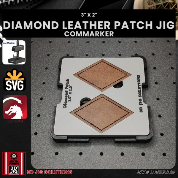ComMarker Laser Jig for Diamond Leather Hat Patches - Laserable Leatherette Template - Image 2