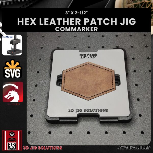 ComMarker Laser Jig for Hex Leather Hat Patches - Laserable Leatherette Template - Image 2