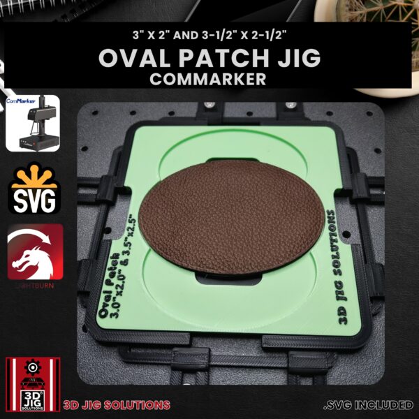 ComMarker Laser Jig for Oval Leather Hat Patches - Laserable Leatherette Template - Image 3