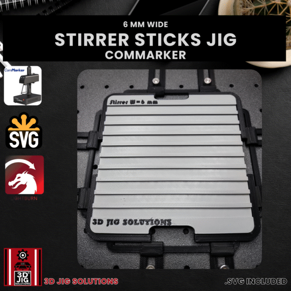 ComMarker Laser Jig for Coffee Stirrers - Bamboo Wood Drink Stirring Sticks Template - Image 3