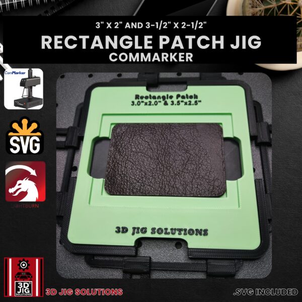 ComMarker Laser Jig for Rectangle Leather Hat Patches - Laserable Leatherette Template - Image 3