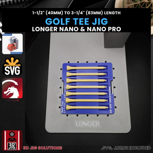 Longer Nano Pro Laser Jig for Golf Tees - Fits All Lengths, Golf Ball Holder Template - Image 2
