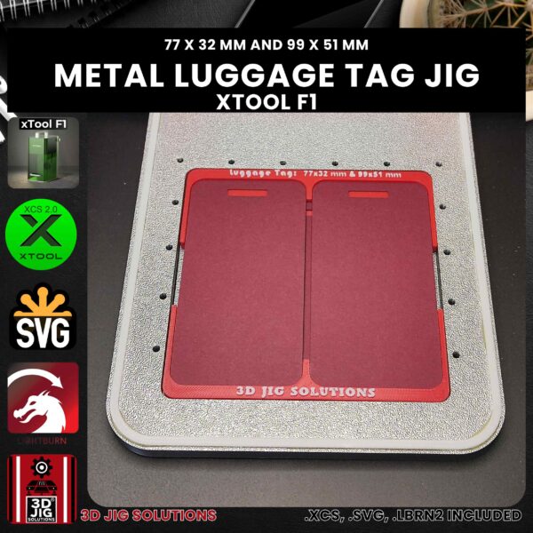 xTool F1 Laser Jig for Metal Luggage Tags - Aluminum Tags Template - Image 6
