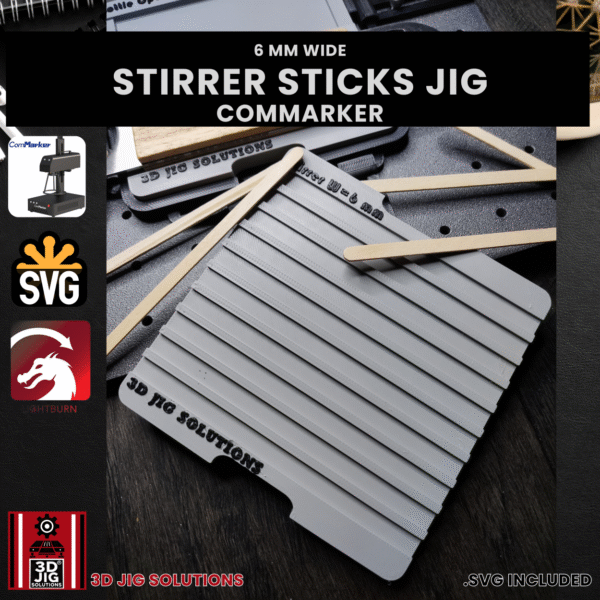 ComMarker Laser Jig for Coffee Stirrers - Bamboo Wood Drink Stirring Sticks Template - Image 4