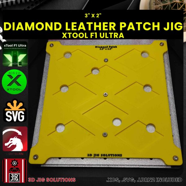 xTool F1 Ultra Laser Jig for Diamond Leather Hat Patches - Laserable Leatherette Template - Image 4