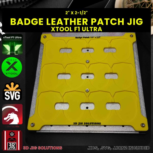 xTool F1 Ultra Laser Jig for Badge Leather Hat Patches - Laserable Leatherette Template - Image 4