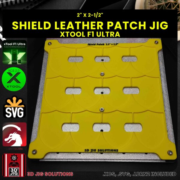 xTool F1 Ultra Laser Jig for Shield Leather Hat Patches - Laserable Leatherette Template - Image 4