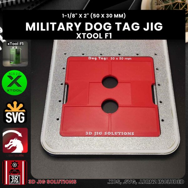 xTool F1 Laser Jig for Military Dog Tags - Metal Tag Template - Image 5