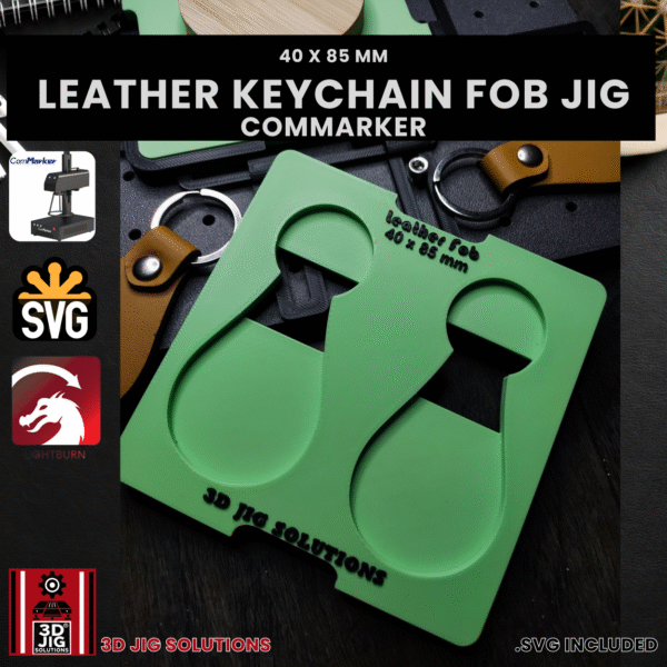 Screenshot of the SVG template for leather keychains in Lightburn software.