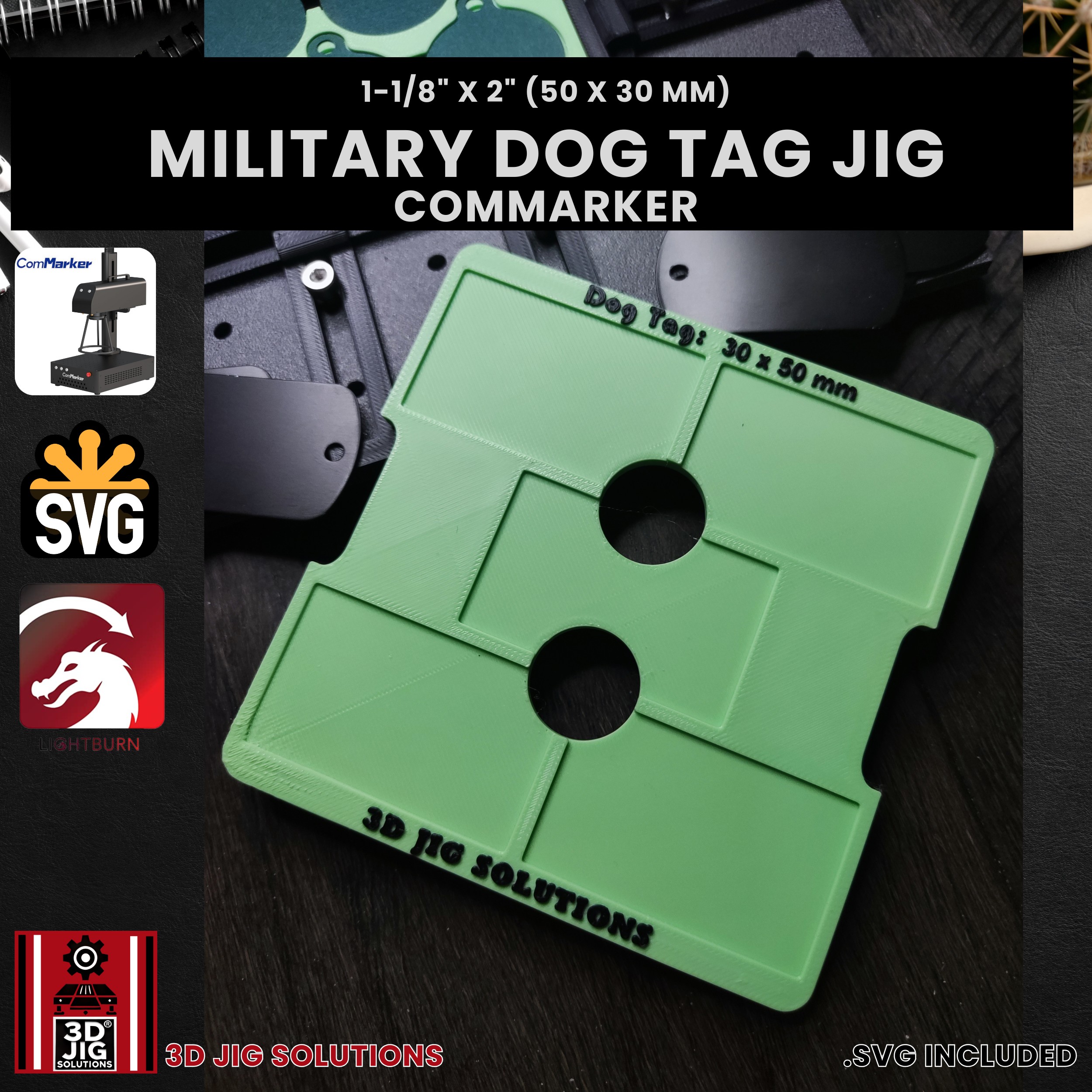 ComMarker Laser Jig for Military Dog Tags - Metal Military Tag Template - Image 4