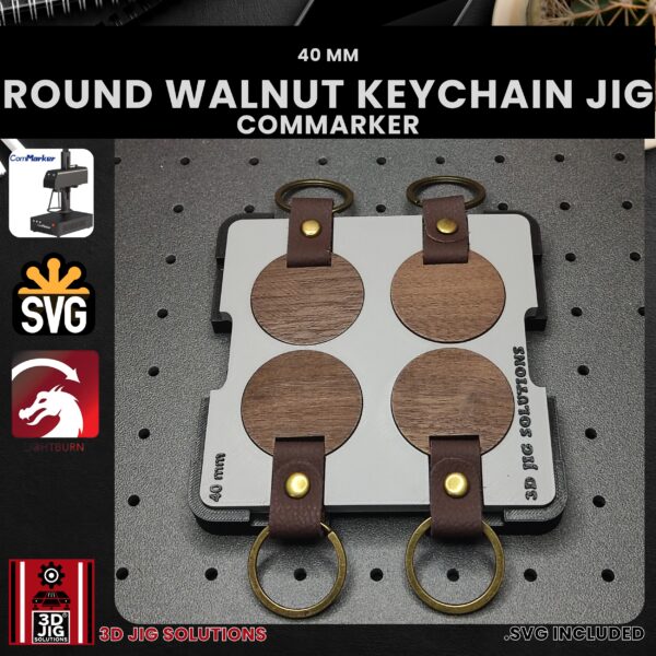 ComMarker Laser Jig for Round Walnut Keychains - Wood Keychain Template - Image 3