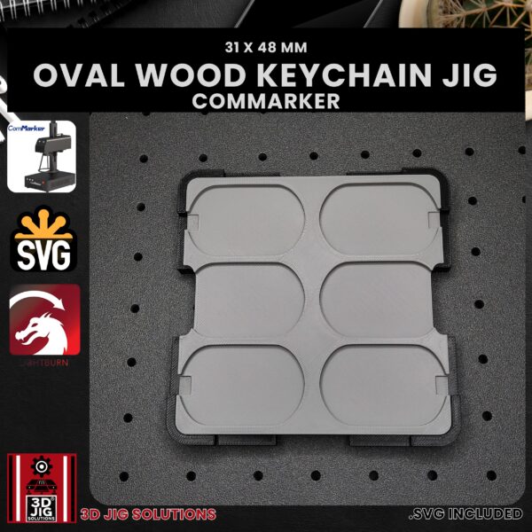 ComMarker Laser Jig for Wood Keychains - Rounded Rectangle Bamboo Keyrings Template - Image 4
