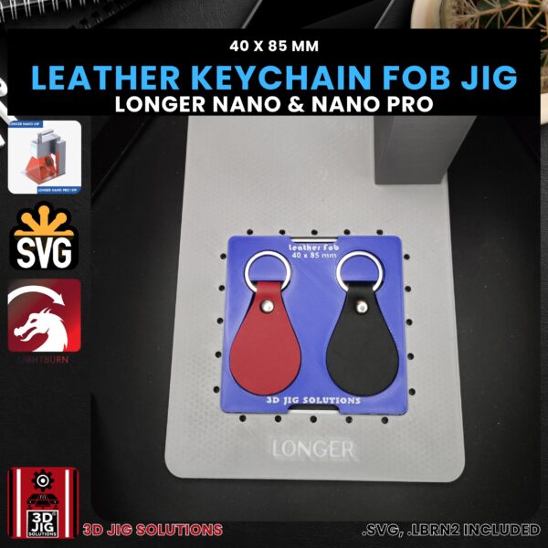 Longer Nano Pro Laser Jig for Leather Keychains - PU & Faux Leather Key Fobs Template - Image 2