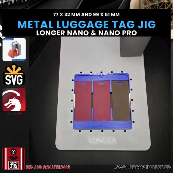 Longer Nano Pro Laser Jig for Metal Luggage Tags - Anodized Aluminum Tag Template - Image 3