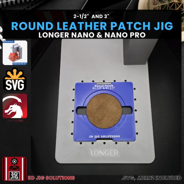 Longer Nano Pro Laser Jig for Round Leather Hat Patches - Laserable Leatherette Template - Image 3