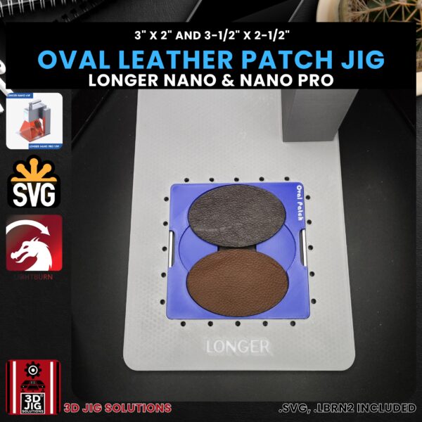Longer Nano Pro Laser Jig for Oval Leather Hat Patches - Laserable Leatherette Template - Image 3