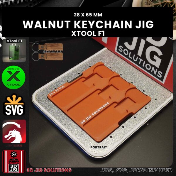 xTool F1 Laser Jig for Walnut Keychains - Rectangle Wood Keyrings - Image 4