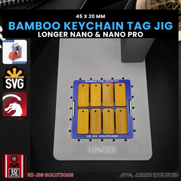 Longer Nano Pro Laser Jig for Bamboo Keychains, Wood Name Plates & Snack Alignment - Image 3