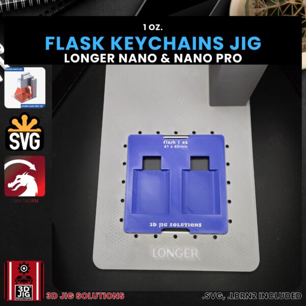 Longer Nano Pro Laser Jig for Flask Keychains - 1 oz. Flask Template - Image 4