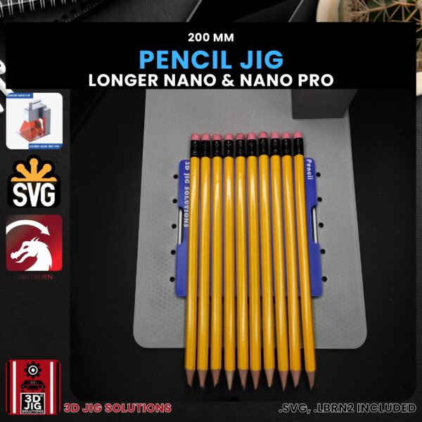 Longer Nano Pro Laser Jig for Pencils - Hexagon Laserable School Pencil Template - Image 3