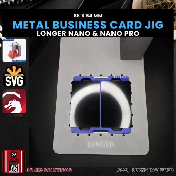 Longer Nano Pro Laser Jig for Metal Business Cards - Anodized Aluminum Card Template - Image 2